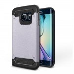 Wholesale Samsung Galaxy S6 Edge Iron Armor Hybrid Case (Silver)